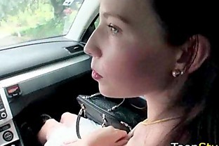 cute teen fucked in car quickly after she got in