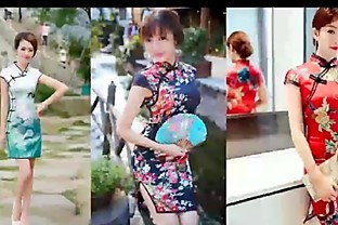 Chinese Business woman doing Flashing