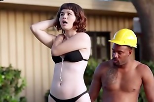 Hot brunette teen sucks plumbers bbc