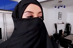 Muslim busty slut pov sucking and riding cock in burka