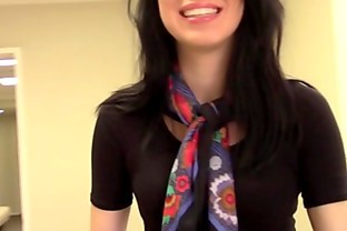 PropertySex - Beautiful brunette real estate agent home office sex video