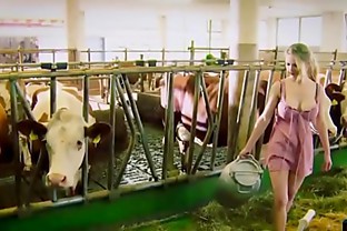 Busty babe gets fucked milking cow on farm Farm Porn Video Blumpkintube Com