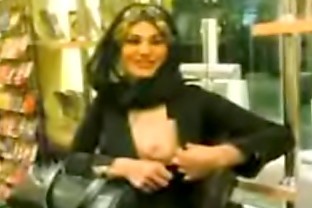 tits showing in shop woman iranian
