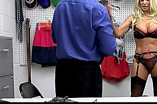 Busty Mature Blonde Blackmailed By The Security Guard For Shoplifting 13 min