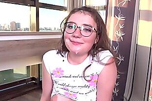First Anal for Nerdy Girl Luna Umberlay with Big Cock, Gapes and Cum on Face VG021 2 min