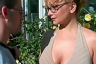 Tan lines Housewife with Cum Street
