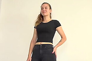 Czech teen at her first casting 10 min