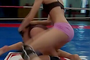 Wrestling babes sixtynine after a catfight