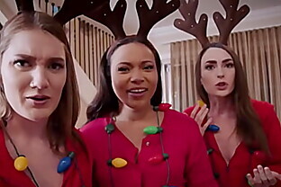 Teen Step Sister Dani Damzel & Best Friends Aria Kai & Adriana Maya Fuck Stepbrother On Christmas Morning