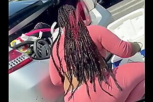 Ebony Big ass and pink spandex