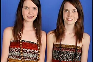 Identical Lesbian Twins posing together and showing
