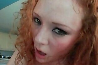 Hot and horny curly redhead slut enjoys