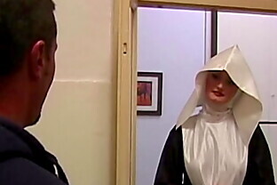 Young nun gives in to temptation and gets fucked