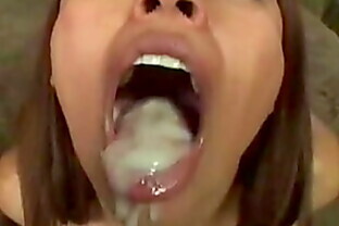 WHO is this girl swallowing nasty cum