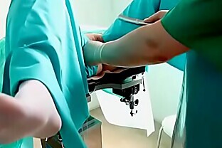 Exelent orgasm on gyno chair