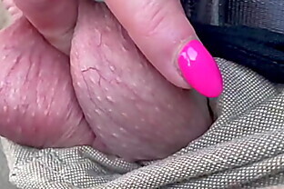 Balls Fetish playing by My hand during he drive Car on Highway