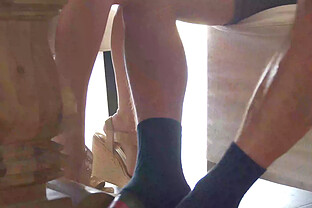 Teen blonde rides the big dick in crazy modes