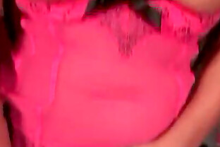 Pink lace lingerie on a hot chick that masturbates