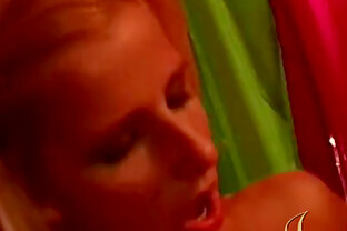 Blonde in a sexy dress fucked in her tight cunt