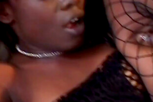 Black chick in fishnets fucked in her hot box
