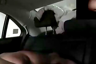 Blonde amateur sucks cock in the car
