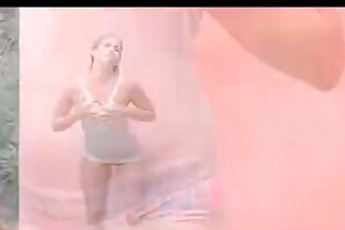 Sexy girl in the pool has a hot body