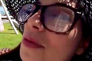 Cute nerd in glasses fucks a big cock