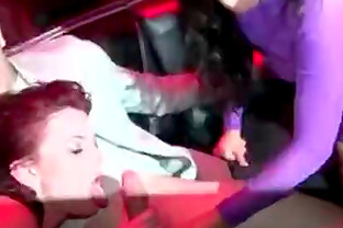 Girls in club have a wild time sucking cock