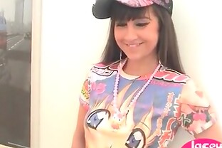 Teen in a cute t - shirt and hat
