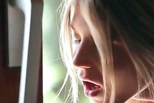 Teen with a sexy little tits masturbates outdoors