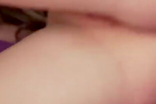 Teen with small tits masturbates in bed