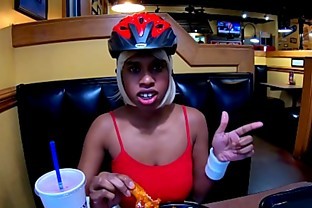 Msnovember Eating Real Food And Talking To Her Best Male Friend About World Of Warcraft In Public Diner , Flashing Her Big Natural Boobs With Puffy Nipples And Large Areolas , Squeezing Her Breasts Hard And Some Up Skirt Angles Reality Movie Porn