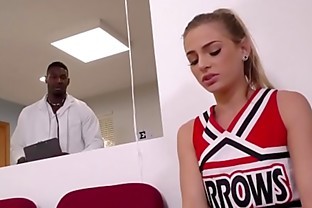 Piercing Shaved head and Cheerleader doing Cheating