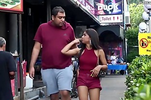 Pigtails Masseur with Fucking machine at Street