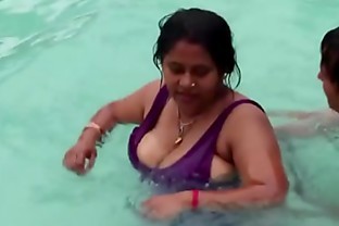 Dancer in Oil Stuffing at pool