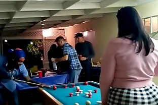 Mexican Nurse with Guillotine at Pool