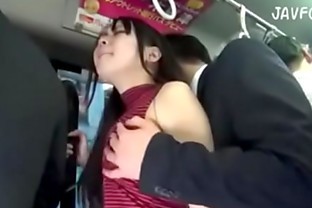 japanese Pigtails doing Cum on tits