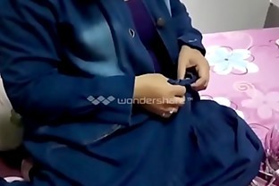Student in Hijab with Cum at Office