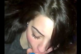 Cute white girl deepthoats long cock