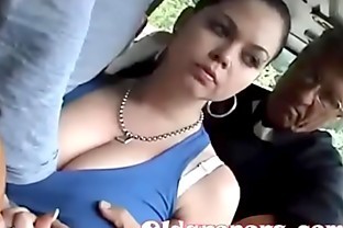 Natural tits Couple Helpless at bus