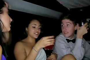 Trimmed pussy in Nylon Facesitting Limo