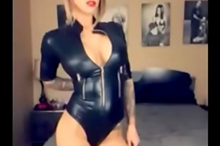 Celebrity in Catsuit doing Pussy licking