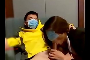 Chinese in Belt Creampie at Sofa