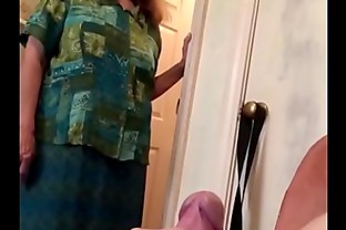 Saggy tits Shaved head with Cum Dressing room