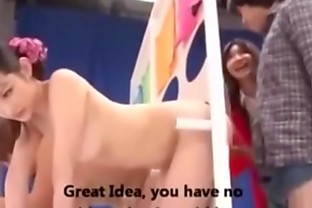 Japanese Nudist with Hairbrush Toilet