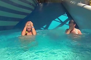 Mea Melone & Wendy Moon having fun in pool