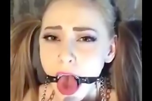 Big tits blonde with Chain Limo