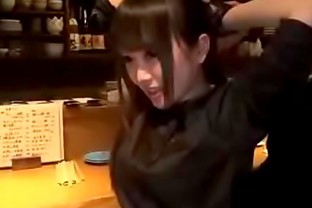 Natural tits in Blouse Gloryhole bar