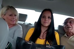 Redhead Daughter Forced orgasm at Car