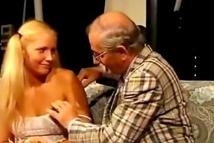 Pussy Brunette and grandpa Bend over